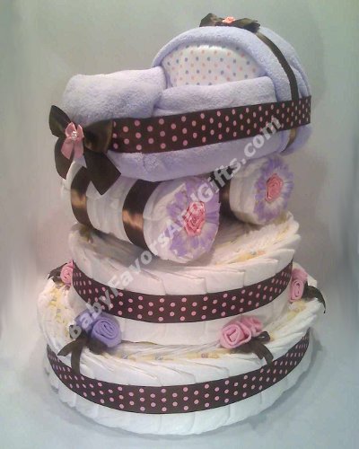 Baby Diapers Cakes on Baby Carriage Diaper Cake Base    Unique Diaper Cakes