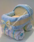 Blue Baby Carriage Diaper Cake