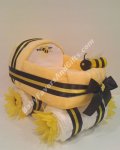 Neutral Yellow Baby Carriage Diaper Cake