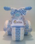 Tricycle Diaper Cake Blue For Boy